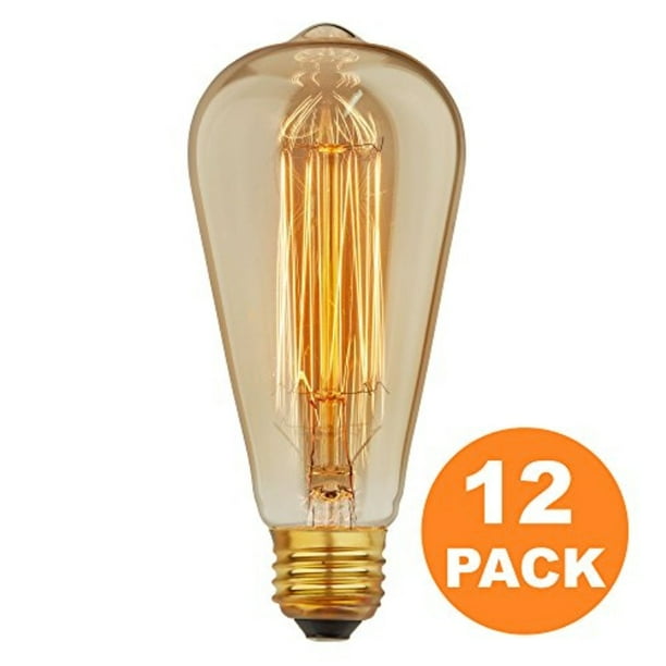 Woolty of Edison Bulb Long Life Marconi Squirrel Cage Filament Bulb Amber x6